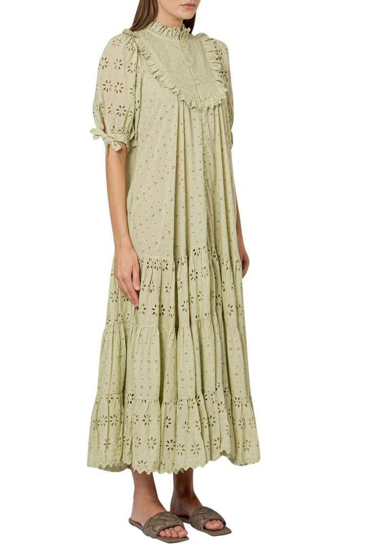 By Timo-Broderie anglaise pleated long dress-dgallerystore