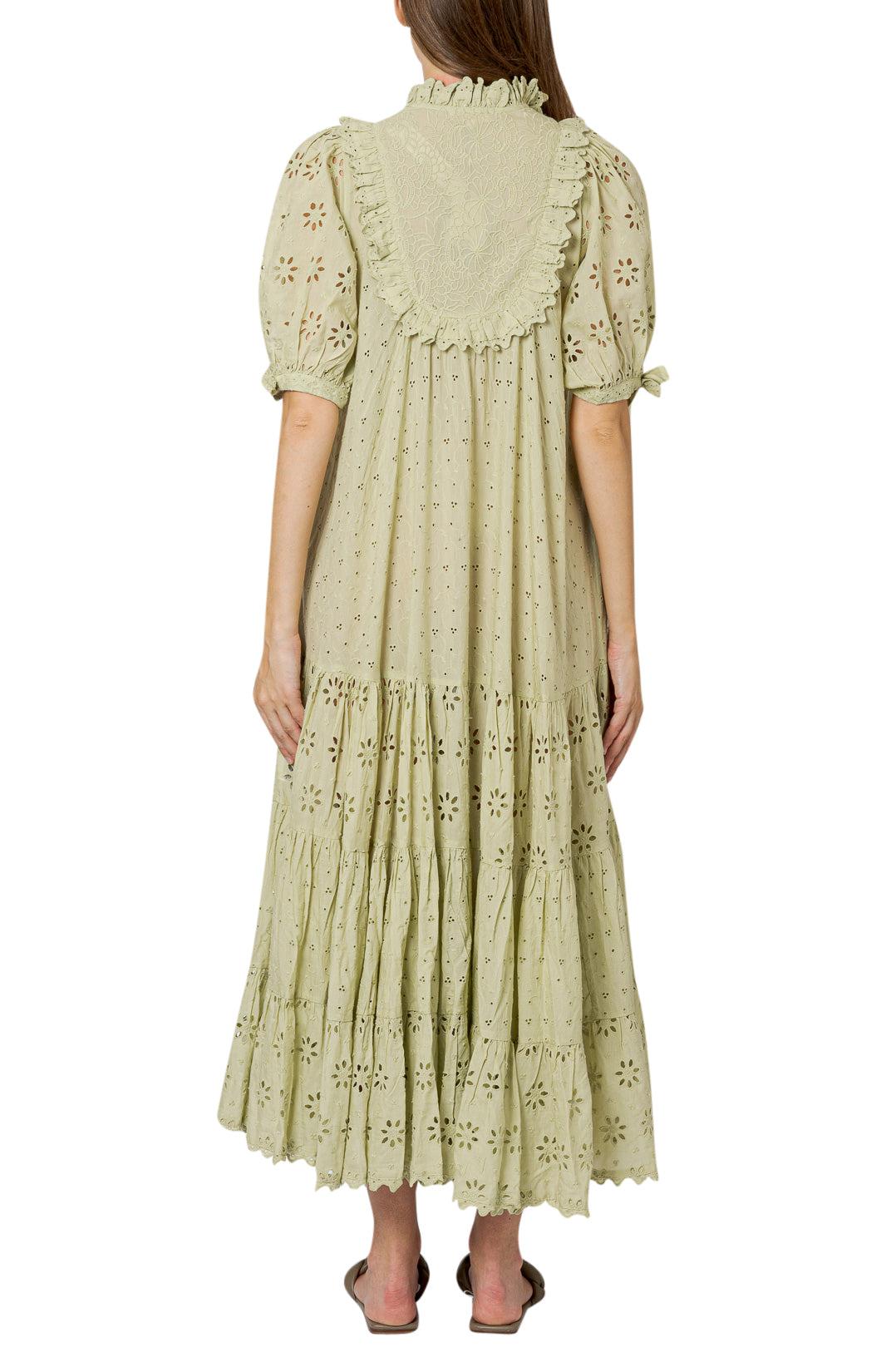 By Timo - Broderie anglaise pleated long dress