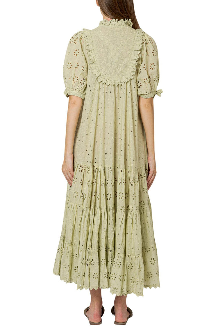 By Timo-Broderie anglaise pleated long dress-dgallerystore