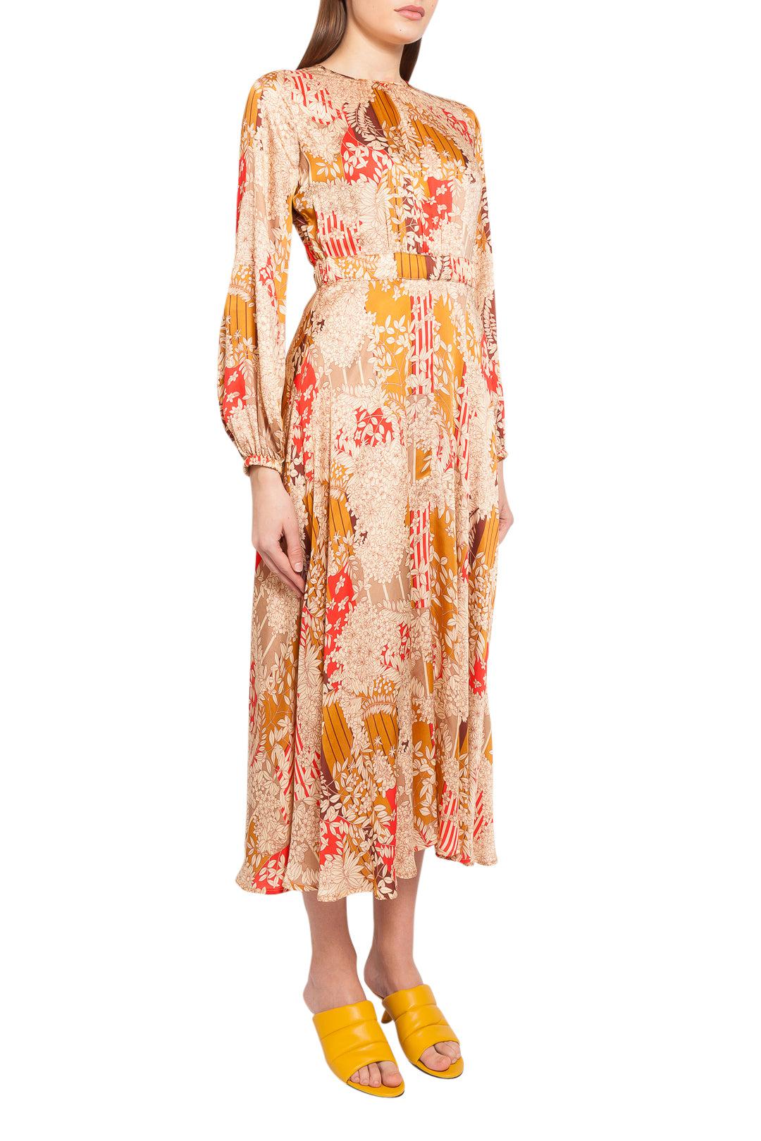 By Timo - Floral pattern flared long dress - 2010524  "D___GALLERY"