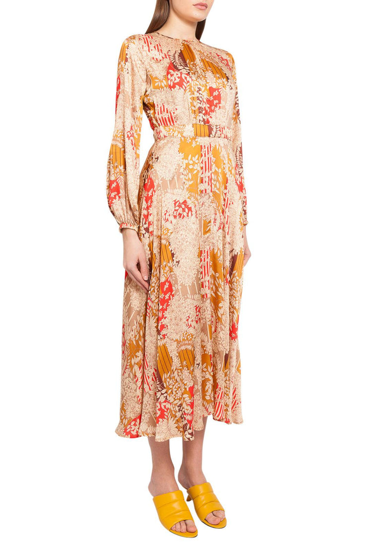By Timo-Floral pattern flared long dress-dgallerystore
