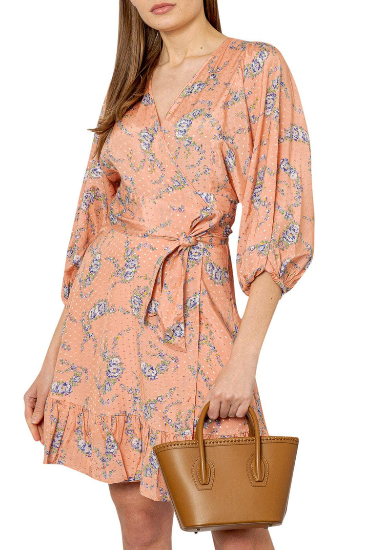 By Timo-Floral pattern wrap-over midi-dress-2120538-dgallerystore