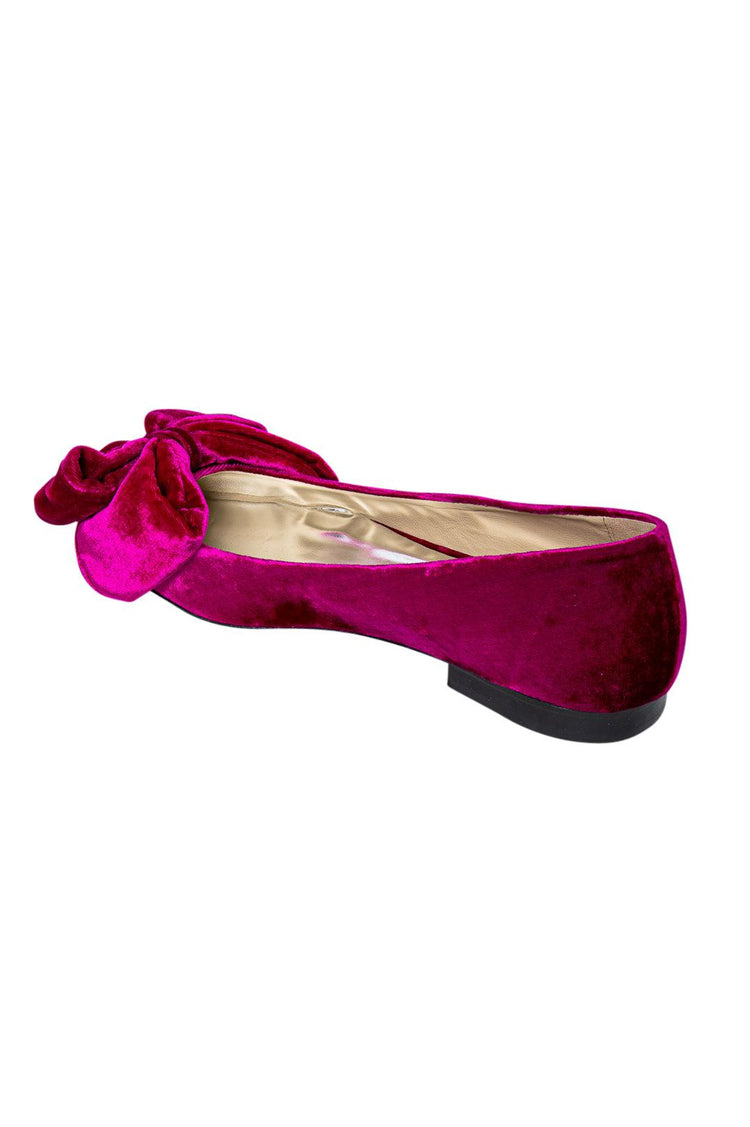Custommade-Annabella Velvet flat with bow-dgallerystore