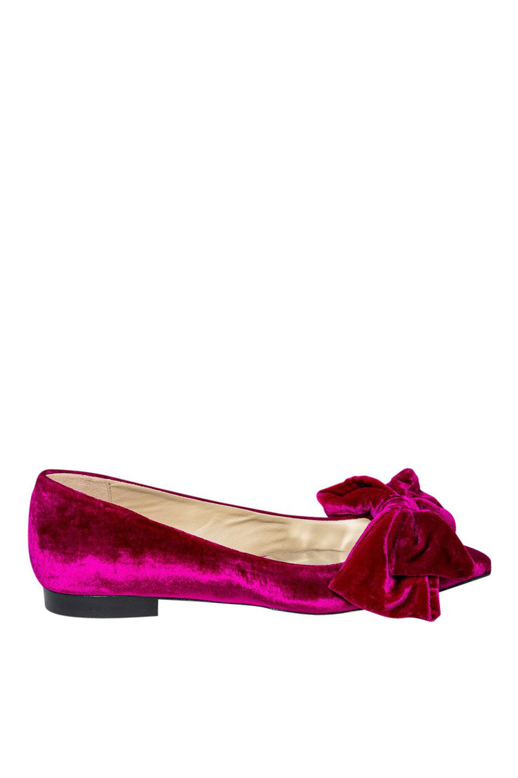 Custommade-Annabella Velvet flat with bow-dgallerystore