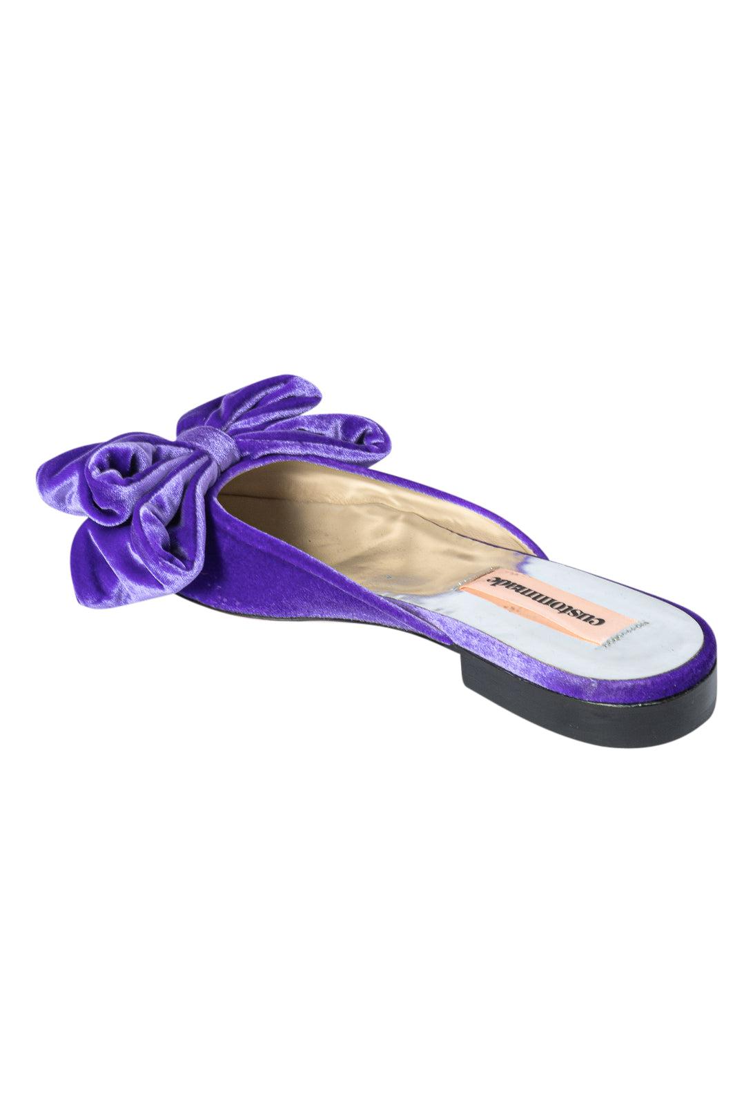 Custommade-Marbel Velvet pointed flat sandals-dgallerystore