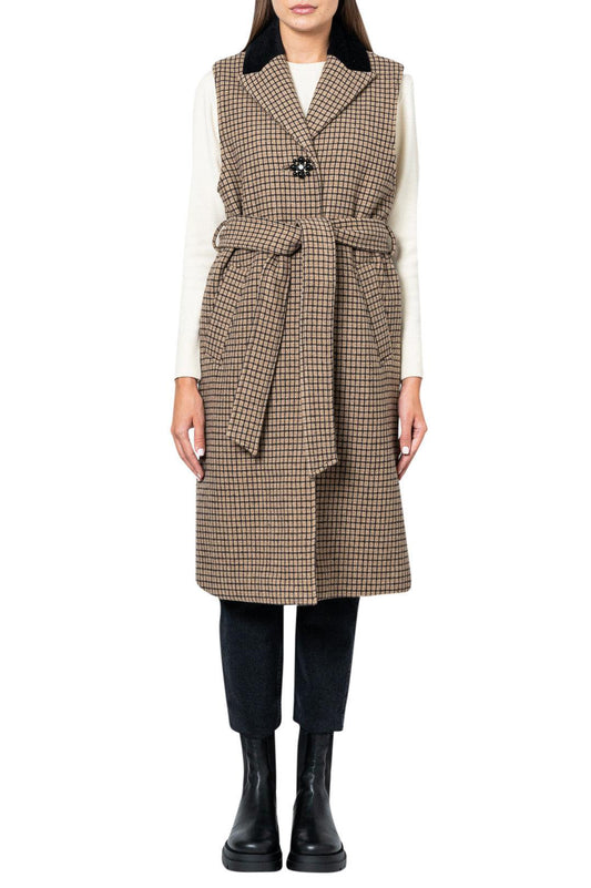 Custommade-Sleeveless check trench coat-dgallerystore