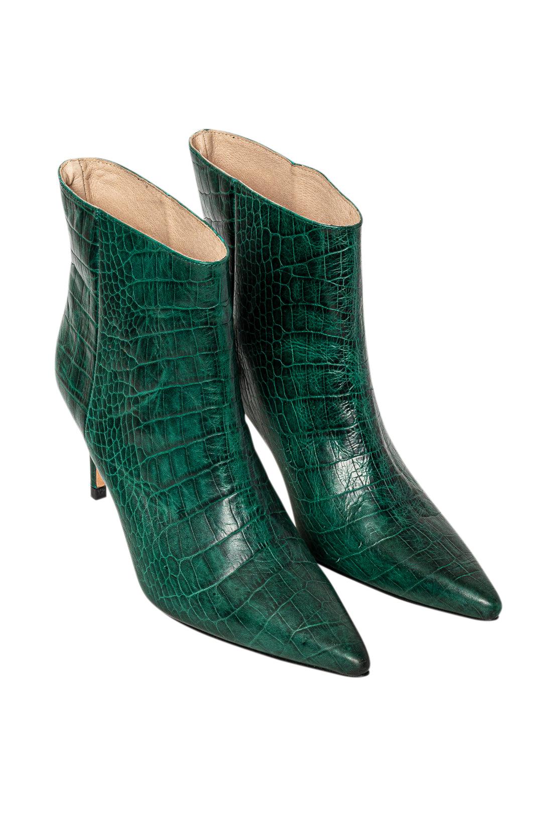 Custommade-Snake pattern leather booties-203626055-dgallerystore