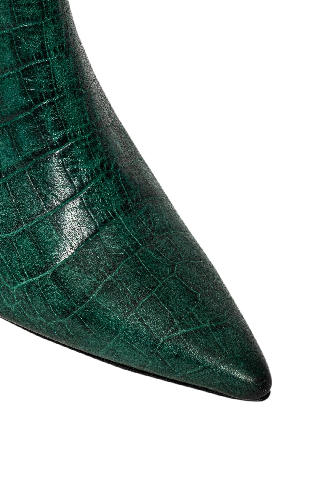 Custommade-Snake pattern leather booties-dgallerystore