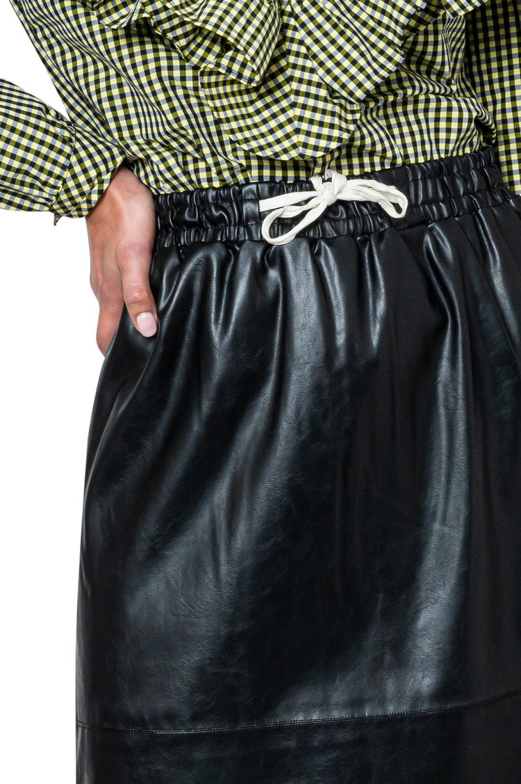 Designers Remix-Eco-leather midi-skirt-dgallerystore