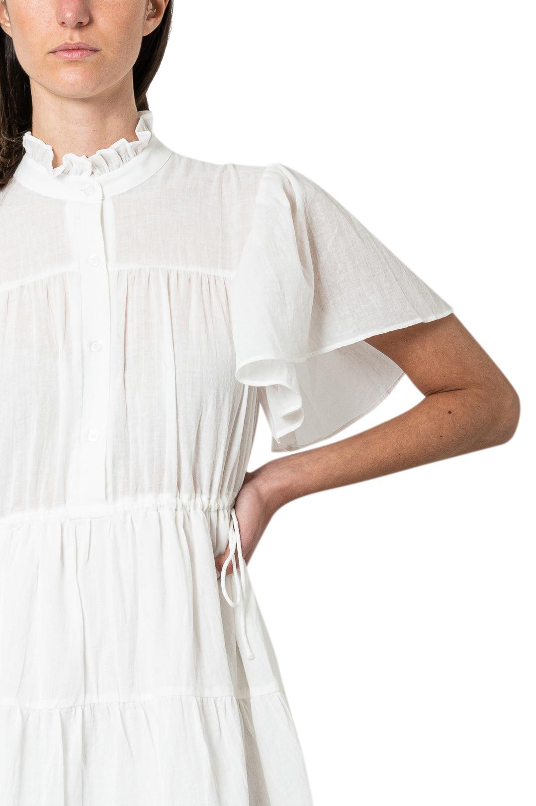 white christmas dresses Designers Remix - Sandrine Puff Dress White Flower Print main image 0