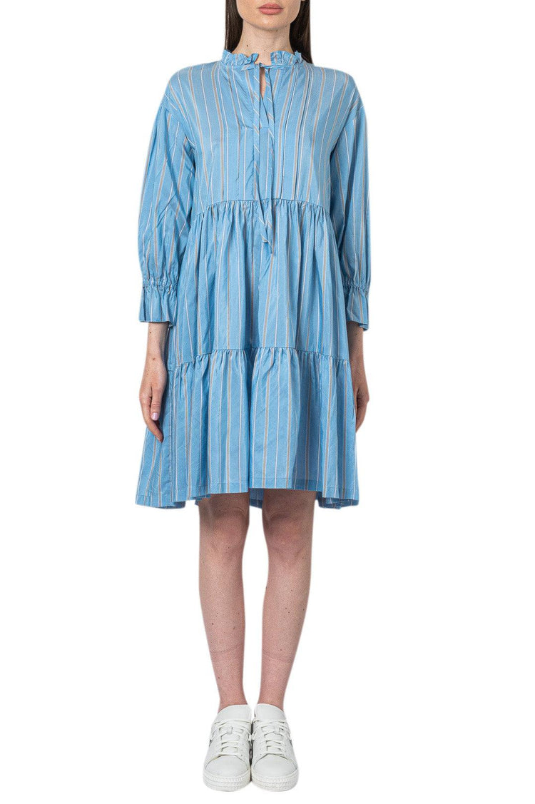 Designers Remix-Striped ruffled midi-dress-dgallerystore