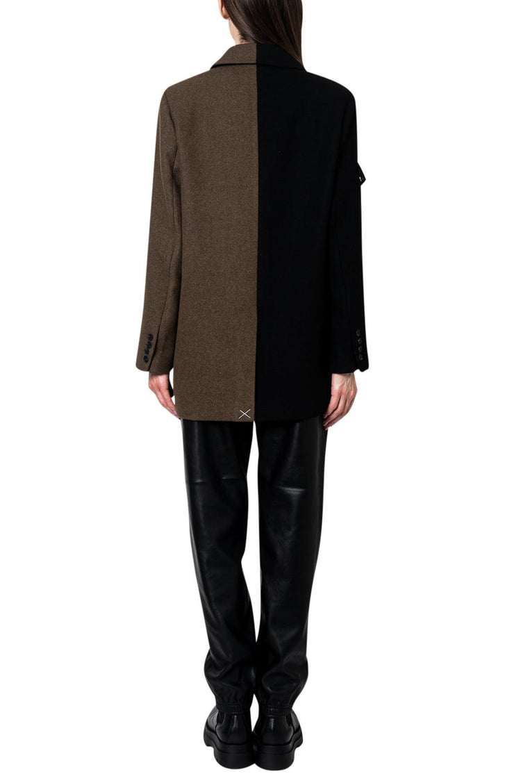 Gestuz-Color-block wool blazer jacket-dgallerystore