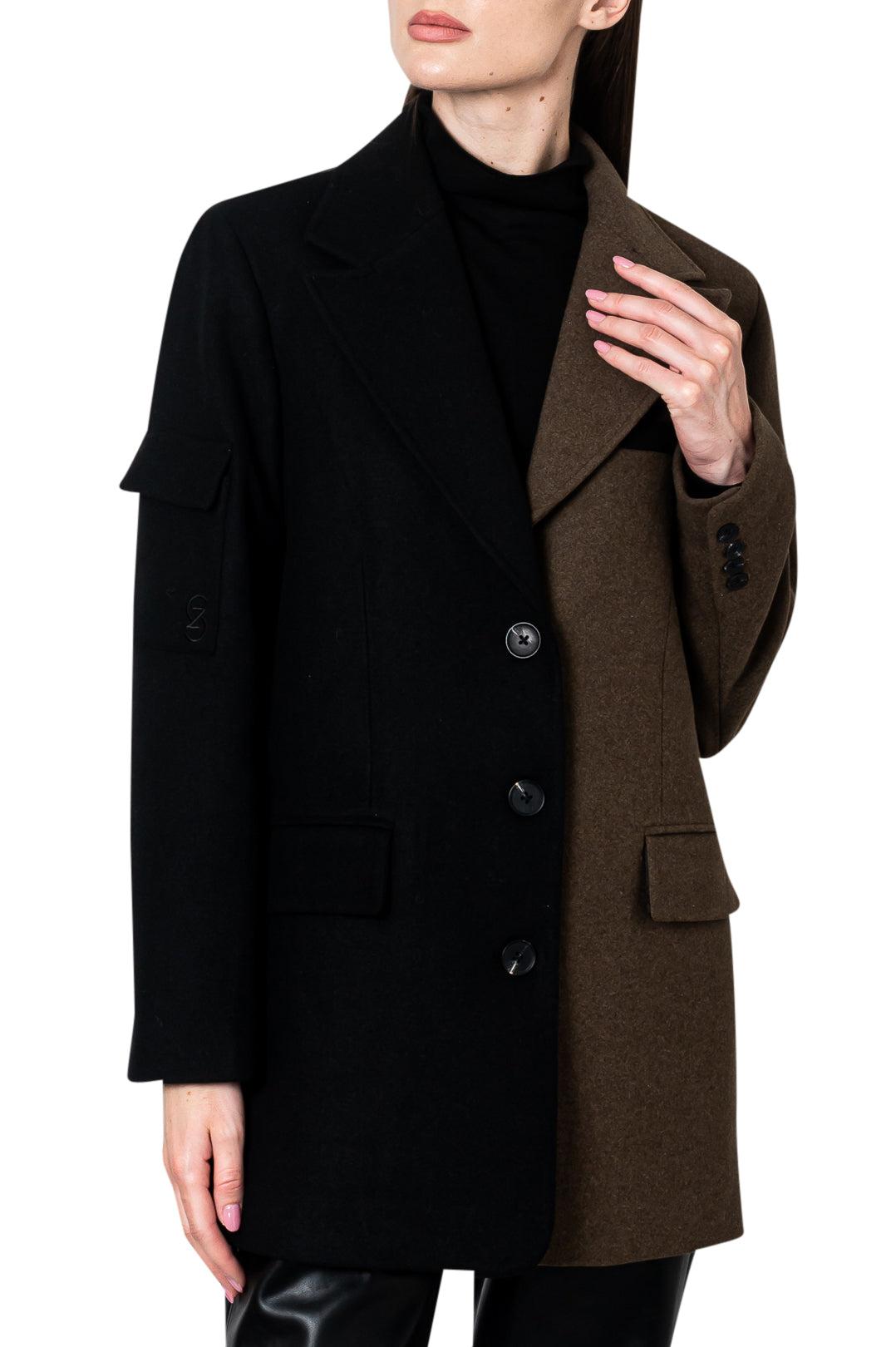 Gestuz-Color-block wool blazer jacket-dgallerystore