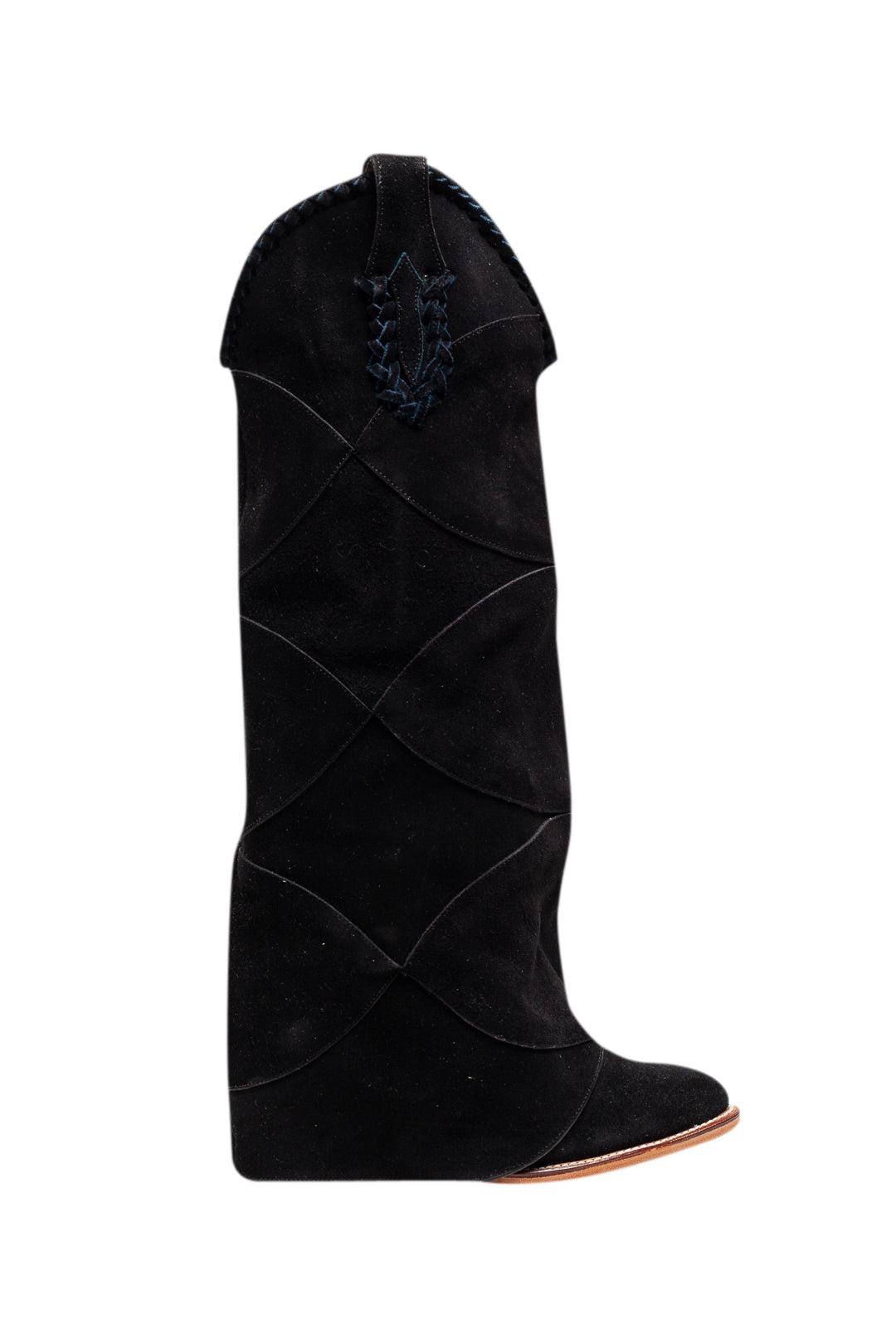 LORENA SARAVIA-Suede leather cowboy boots-dgallerystore