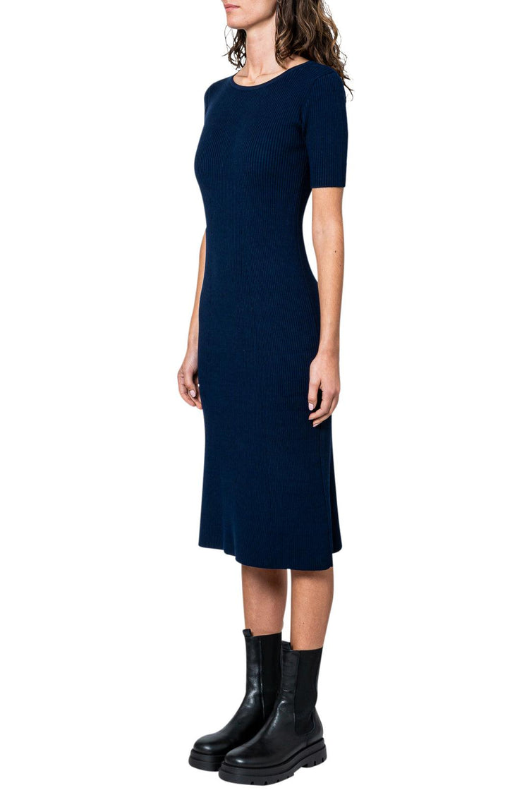 Lebrand-Ribbed flared midi-dress-dgallerystore