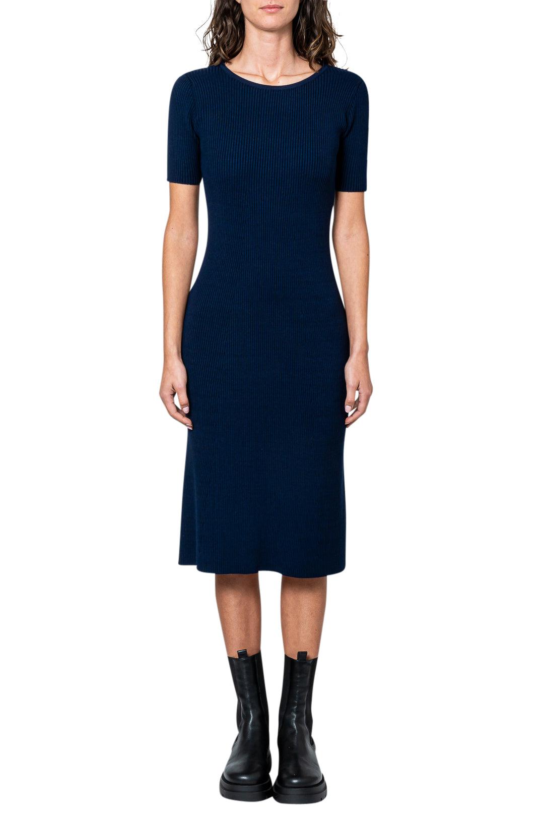 Lebrand-Ribbed flared midi-dress-dgallerystore