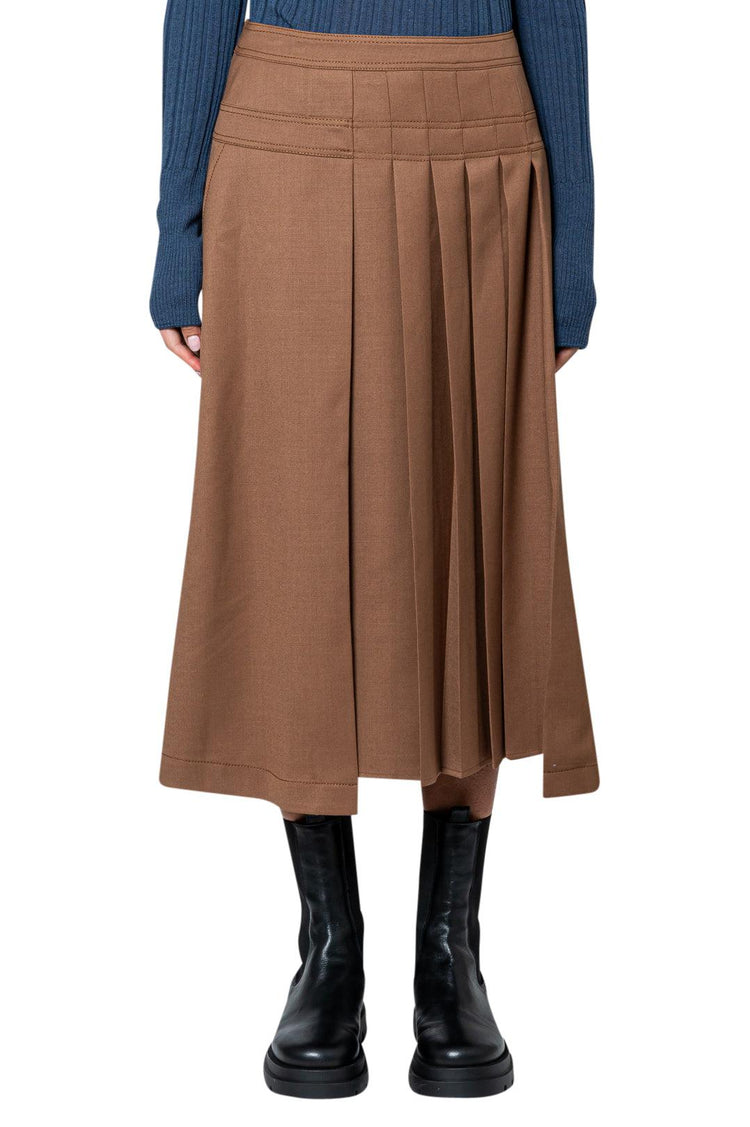 Lvir-Pleated midi skirt-dgallerystore