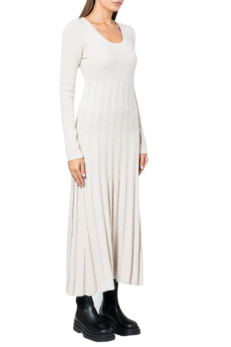 Lvir-Pleated wool long dress-dgallerystore