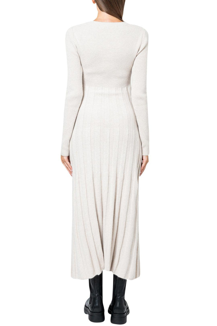 Lvir-Pleated wool long dress-dgallerystore