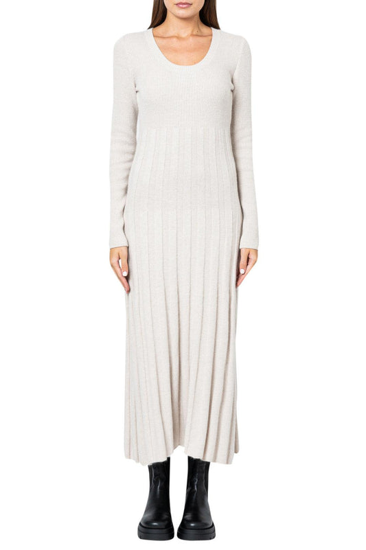 Lvir-Pleated wool long dress-dgallerystore