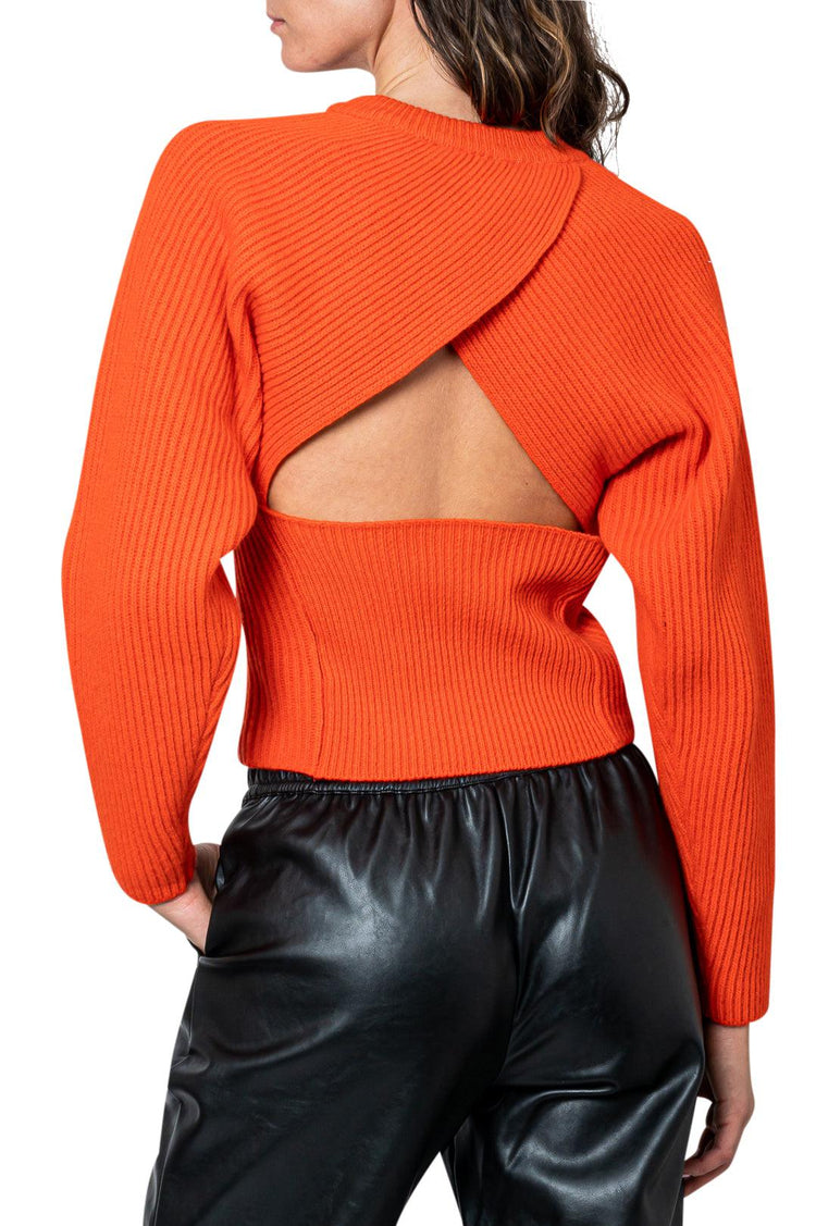 Lvir-Ribbed sweater with cut-out detail-dgallerystore